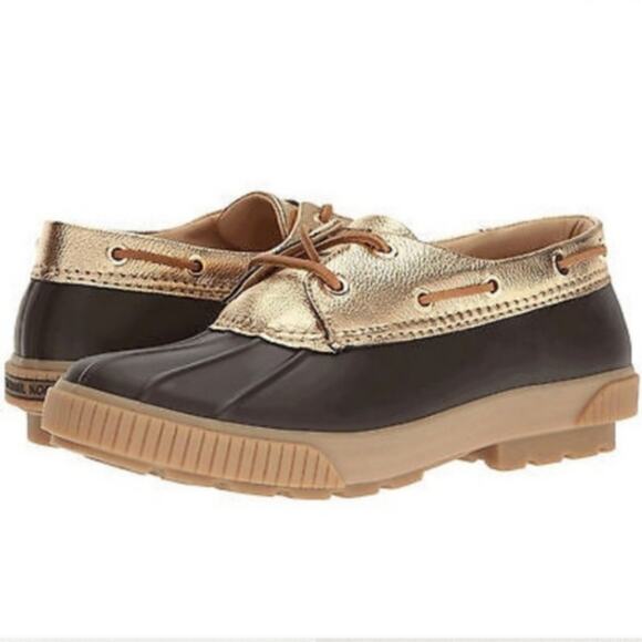 Michael Kors Hyde Waterproof Duck Shoe Pale Gold 6 - Picture 13 of 13